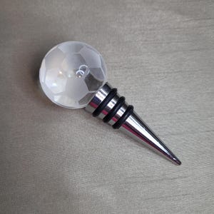 Beautiful Solid Glass Soccer / Football Handle Bottle Wine Stopper Great Bar Decor Perfect Gift