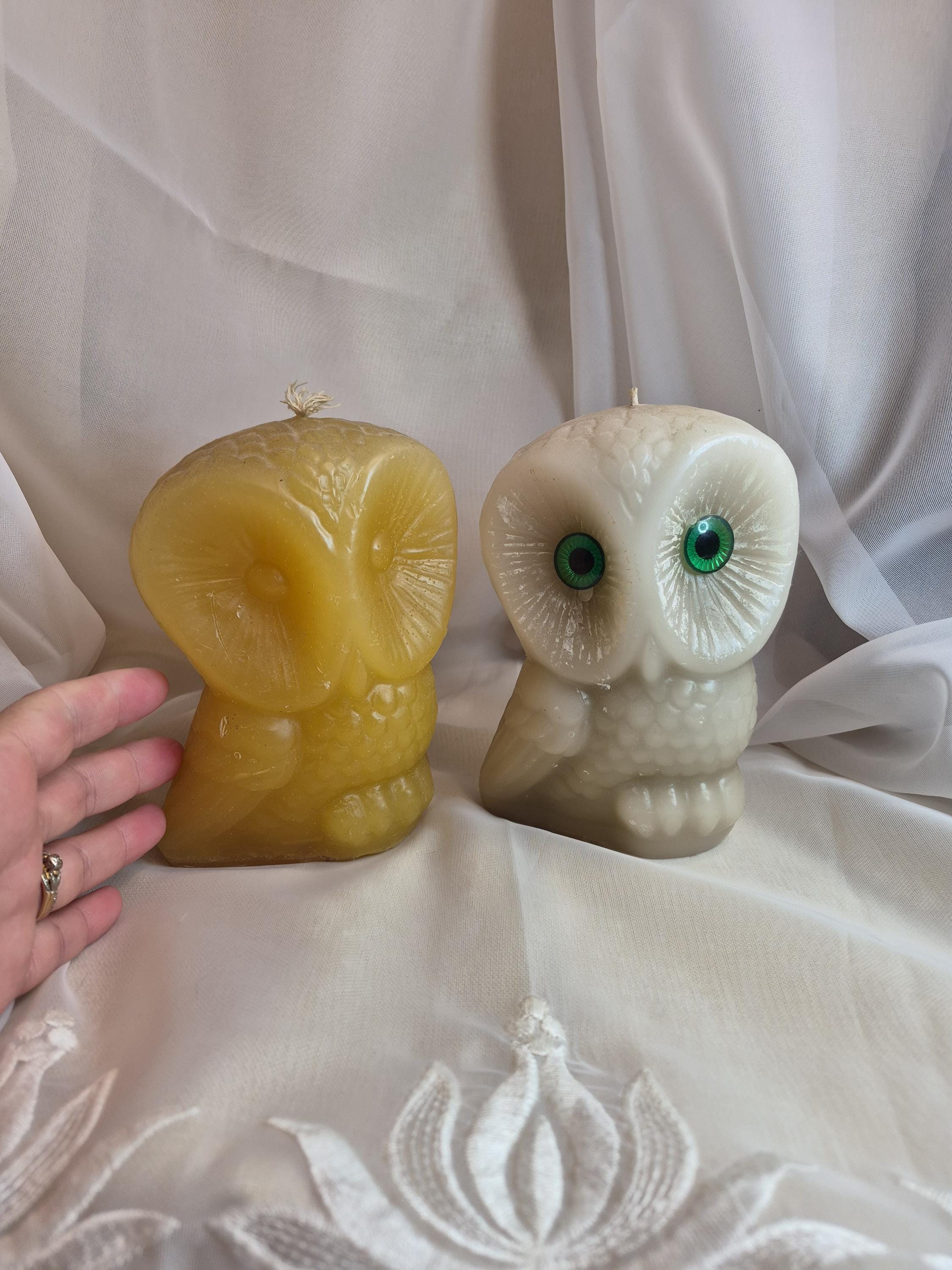 Beautiful Pair of 6" Vintage Owl Candles Never Burned Beautiful Vintage Condition
