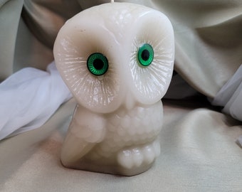 フクロウのキャンドル置物 陶器ふくろうキャンドルスタンド (キャンドル付) ランタン ホルダー