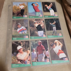 Mélangez divers lots de 9 cartes à collectionner Golf Pro Set Vendu les 9 ensemble dans ce support en plastique transparent n°1