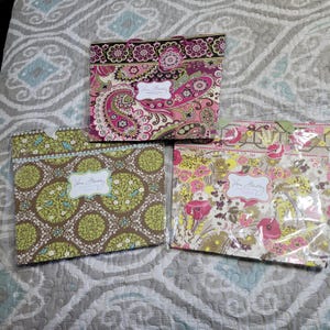 Large Vera Bradley Gift Bags 14&quot; x 14&quot; x 6&quot; Brand New in Packages Set of 3