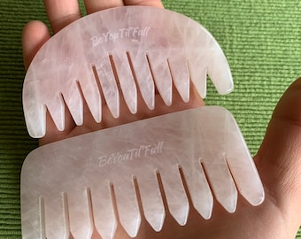 BeYouTil’Full Rose Quartz & Green Aventurine Crystal Gua Sha Massage Combs