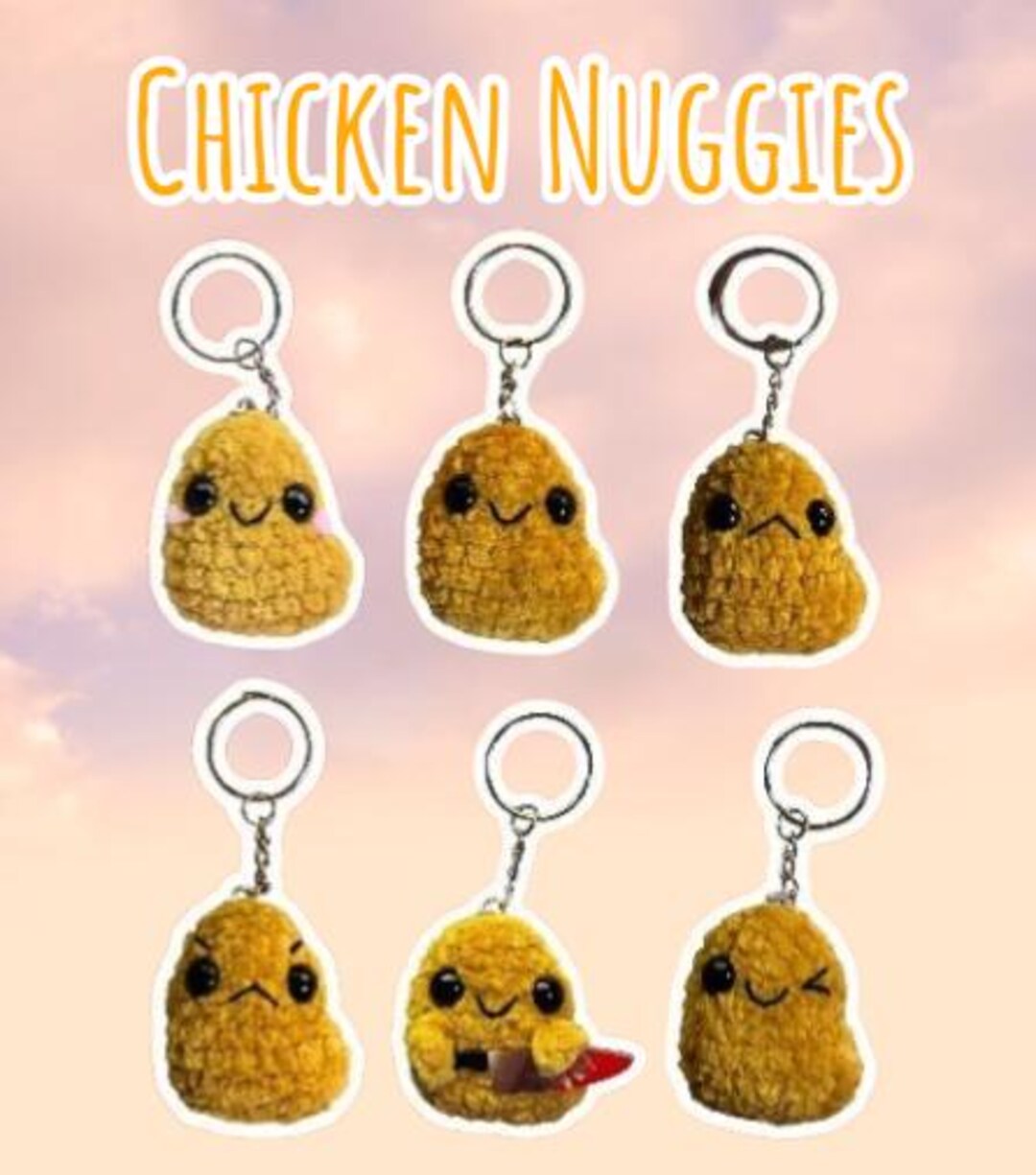 Nugget Key Chain Chicken Nugget Plushie Keychain - Etsy