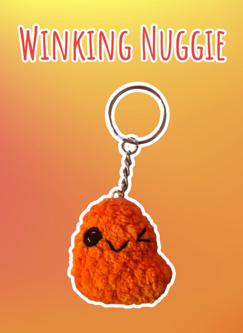 Nugget Key Chain Spicy Chicken Nugget Plushie Keychain - Etsy