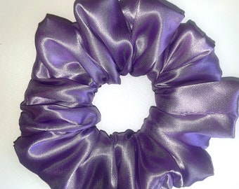 Violet Purple Satin Scrunchie - Soft Hair Tie