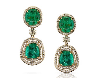 Genuine Colombian Emerald Earring