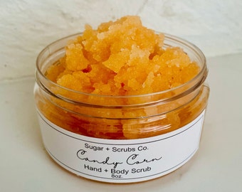 Candy Corn Sugar Scrub Halloween you've been BOO'd gifts Bridal gift Wedding gift Bridesmaid gifts Organic Natural exfoliating body scrub