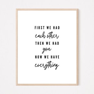 Now We Have Everything Quote, Nursery Quote Wall Art, Kids Room Decor, Baby Quote Print, Nursery Sign, Digital Download