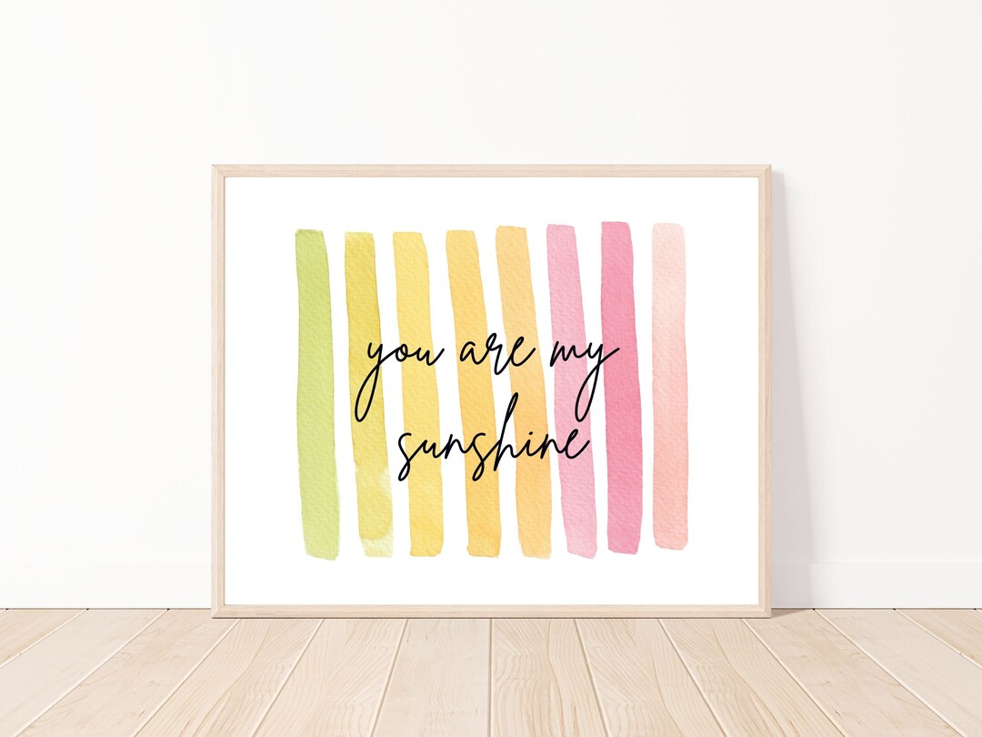 You Are My Sunshine Rainbow Nursery Wall Art Baby Room Etsy