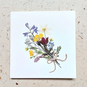 Cartão de aniversário com buquê de flores, mãe, irmã, tia, avó, avó, obrigado, original, não é uma impressão