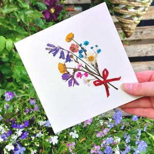 Carte d'anniversaire bouquet de fleurs, professeur, maman, soeur, tante, grand-mère, grand-mère, merci, original, pas une impression