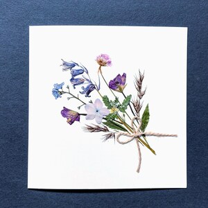 Vraie carte de voeux de bouquet de fleurs, professeur, maman, anniversaire, merci, originale - pas une impression