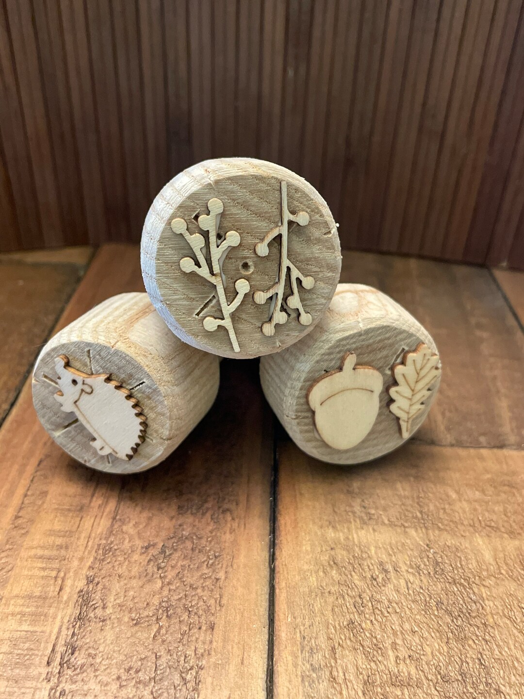Forest Animal Wooden Playdough Stamp Set Set of 3 Etsy