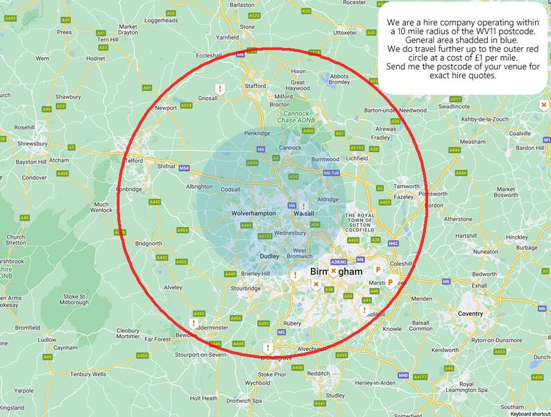 Postcode Radius Map Large Light up Numbers - Etsy