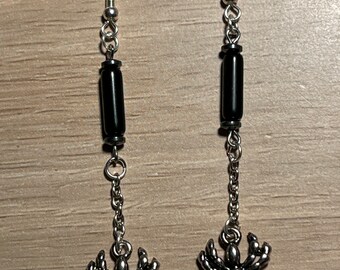 Black Onyx Spider Earrings