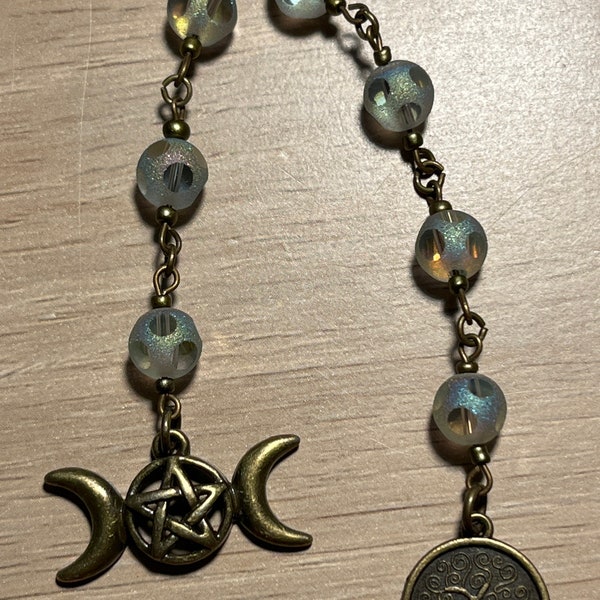 Tree of Life/Glass Bead Pocket Pagan Rosary