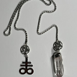 Leviathan Cross & Crystal Pendulum - 28” Chain