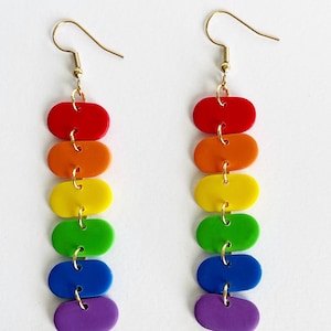 Gay Pride Regenbogenkiesel Tropfen Ohrringe