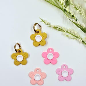 Flower Charm Hoop Earrings