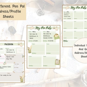 Pen Pal Printable Bundle | Tracker Addresses Sheets Bundle Pen Pal ...