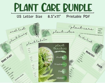 Ratgeber Pflanzenpflege | Pflanzenkalender Tagebuch Wunschliste Zimmerpflanze Pflanzenliebhaber Geschenk | Digitaler Download US Letter
