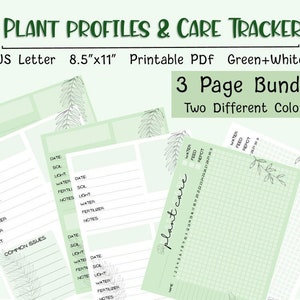 Guías de cuidado de plantas / Perfiles de plantas Rastreador de plantas Plantas de interior Planificador de plantas imprimible Paquete Plantas de interior Descarga digital Tamaño carta de EE. UU.