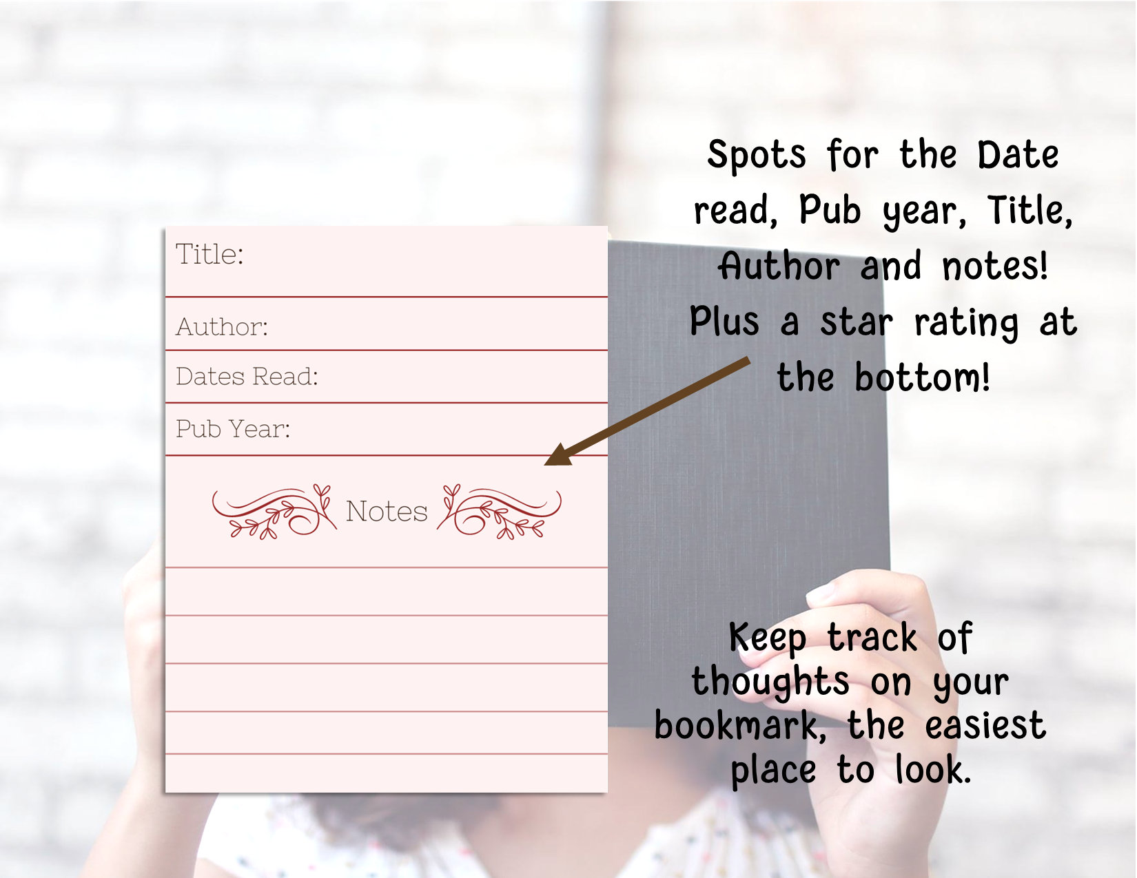 Rainbow Book Notes Bookmark | Library Card Reading Notes Book Club ...