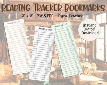 Lesezeichen Lesezeichen | Bibliotheksausweis Reading Tracker Buch Club Lesezeichen Digitaler Download druckbares Buch Liebhaber Geschenk Bücherwurm literarisches Geschenk