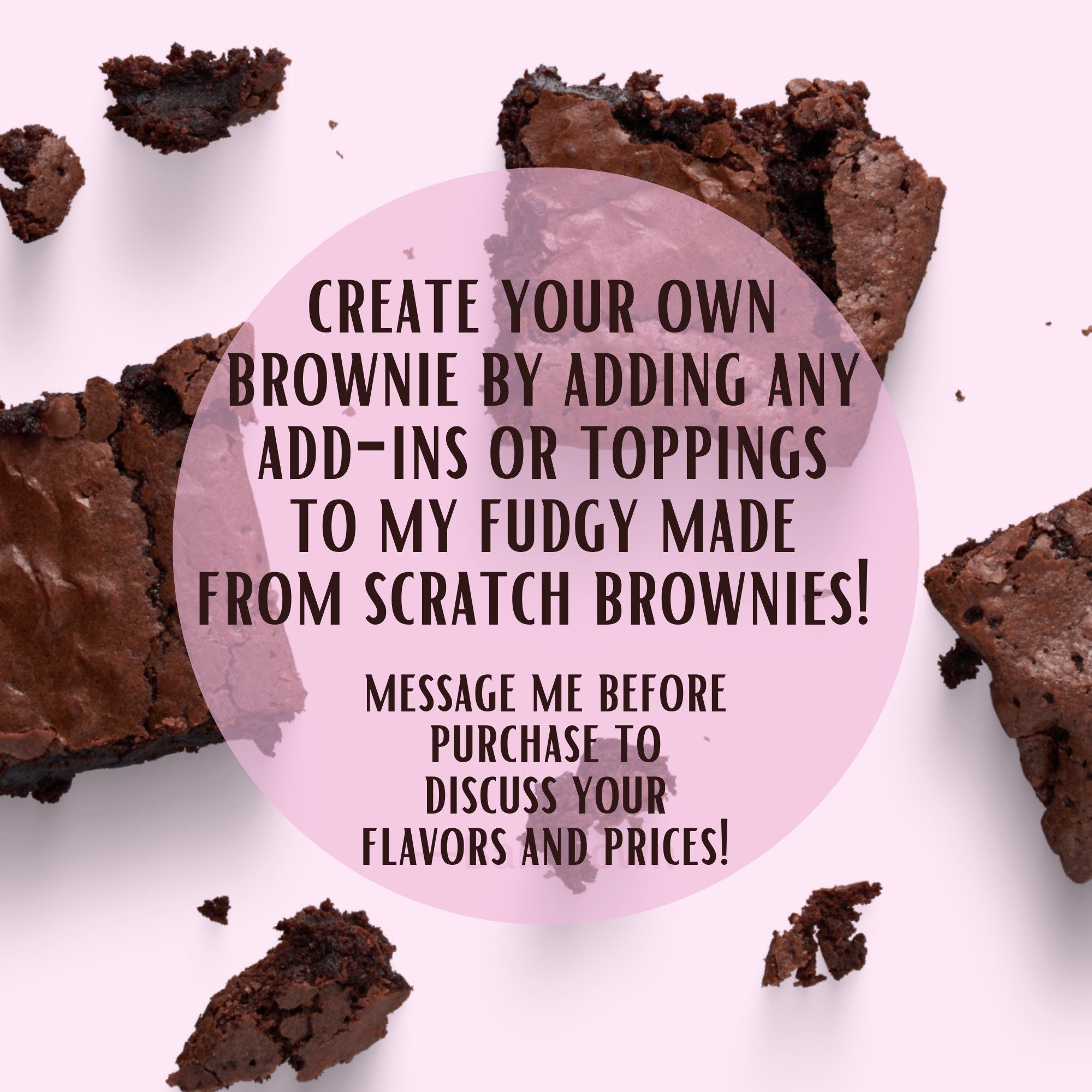 Custom Brownie Brownies Create Your Own Brownie Desserts Etsy