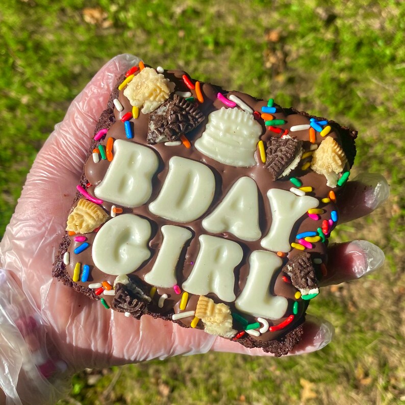 Mini Custom Brownie Custom Brownie Slab Brownies Cookies Etsy