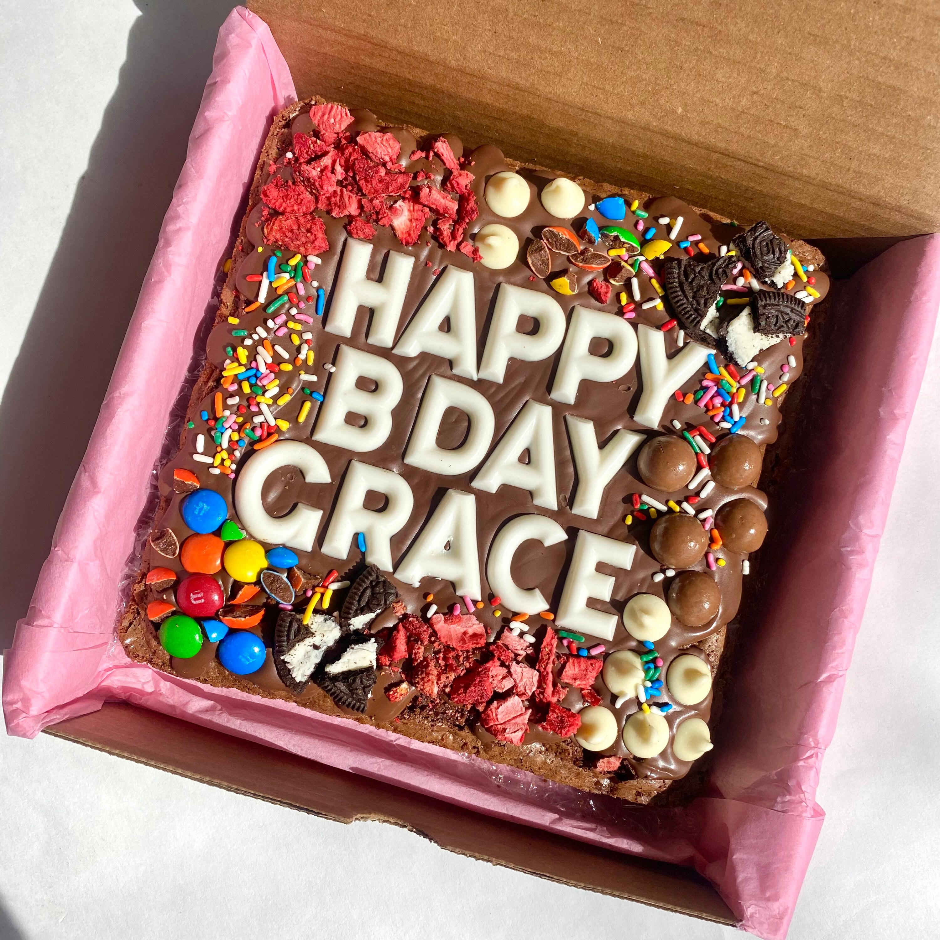 Custom Brownies, Brownie Box, Fudgy Brownie, Brownie Slab, Baked Goods