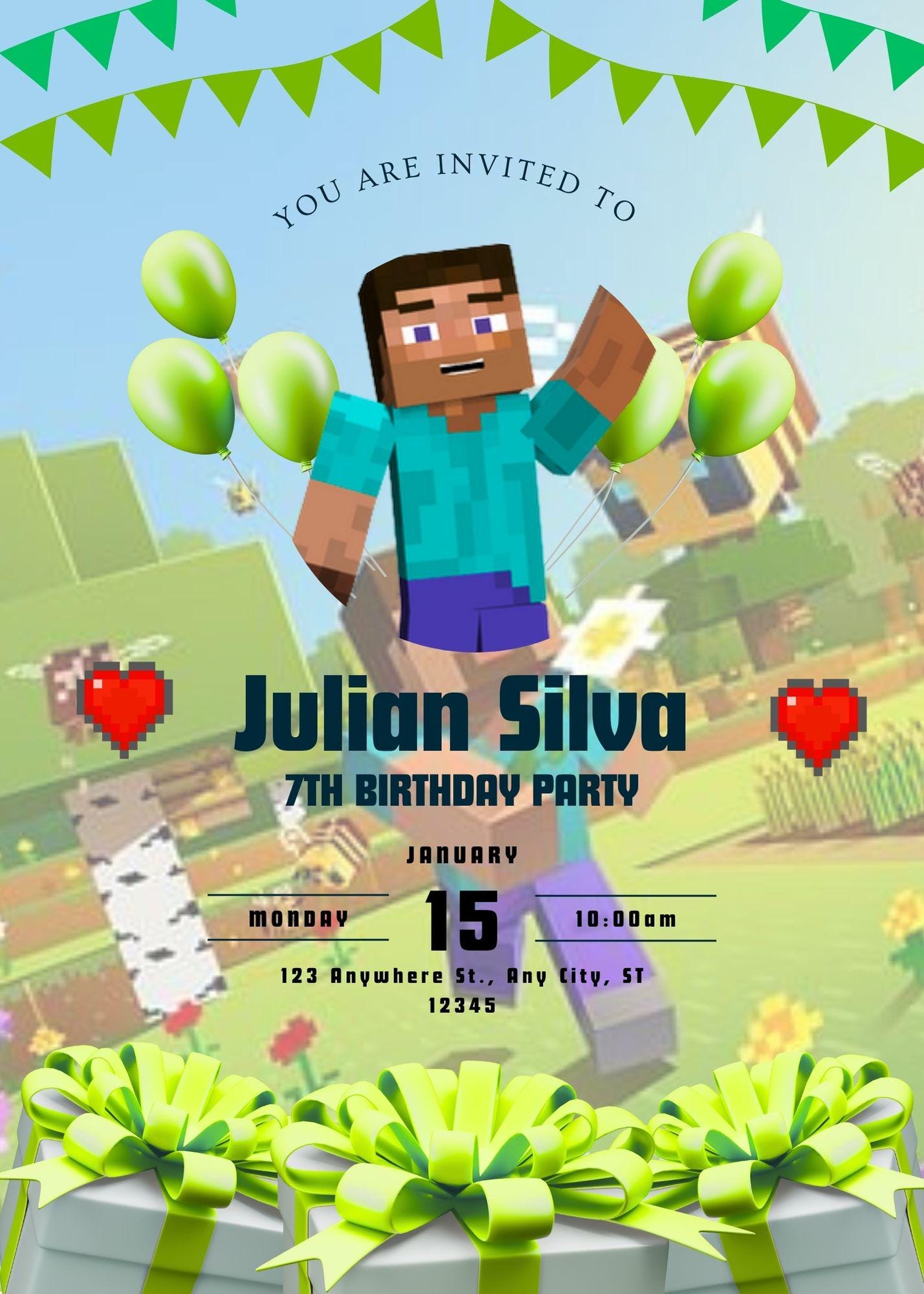 Custom Minecraft Video or Image Invite