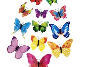 12 x 3D Butterfly Wall Stickers Room Decor Wall Art Stickers Home Decor Cute Magnetic butterfly