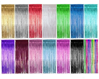 2M-3M Foil Fringe Tinsel Shimmer Curtain Door Wedding Birthday Party Baby Shower Gold,Rosegold,Silver,Red,Hot pink,Green,lightpink,dark blue