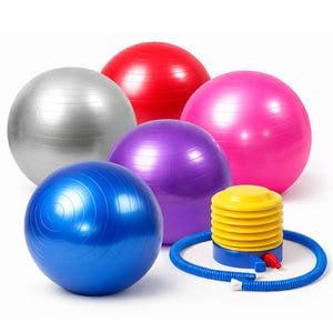 Exercise Ball 65cm-75cm, Extra Thick Swiss Ball with Quick Pump, Gym Ball for Yoga, Pilates, Fitness, Pregnancy, labour, Birthing Ball