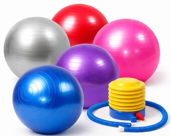 Exercise Ball 65cm-75cm, Extra Thick Swiss Ball with Quick Pump, Gym Ball for Yoga, Pilates, Fitness, Pregnancy, labour, Birthing Ball