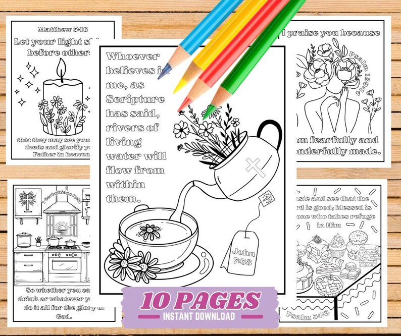 printable Christian coloring pages with faith scriptures and verses
