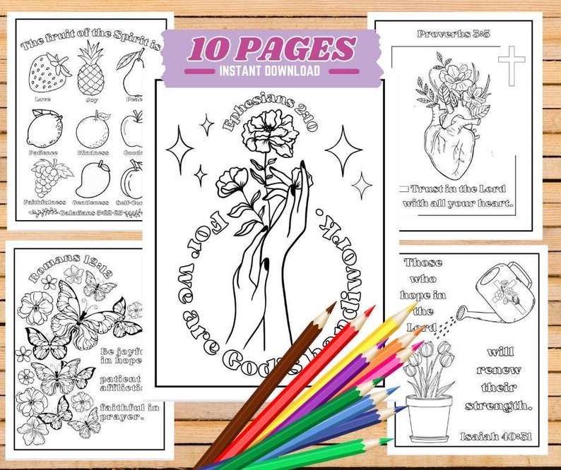 10 christian girly bible verse simple coloring pages, easy scripture designs teens and adults for women