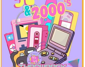 Libro da colorare ispirato agli anni '90 e 2000: atmosfere nostalgiche del 2000.