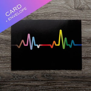 Carte de voeux LGBTQ, Queer, Fierté, Cadeaux LGBTQ, Anniversaire, Saint-Valentin, Gay, Trans, Lesbienne, Bi, Romantique, Amour, Carte avec enveloppe