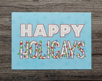 LGBTQ+ Christmas Card | Queer Holiday Greeting Card | Happy Holigays | Lesbian | Gay | Print At Home | Cute | Simple | Instant Download