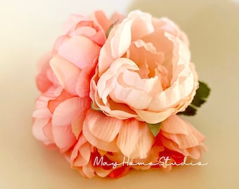 Pink Peony Cake Topper | Flower Cake Topper | Wedding Cake Topper | Birthday Cake Topper | Party Decor | Small Floral Bouquet