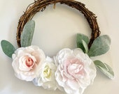 Mini Floral Wreath Mini Wreath Small Door Hanger Small Space Decor Mini Door Wreath Wedding Decor Nursery Decor