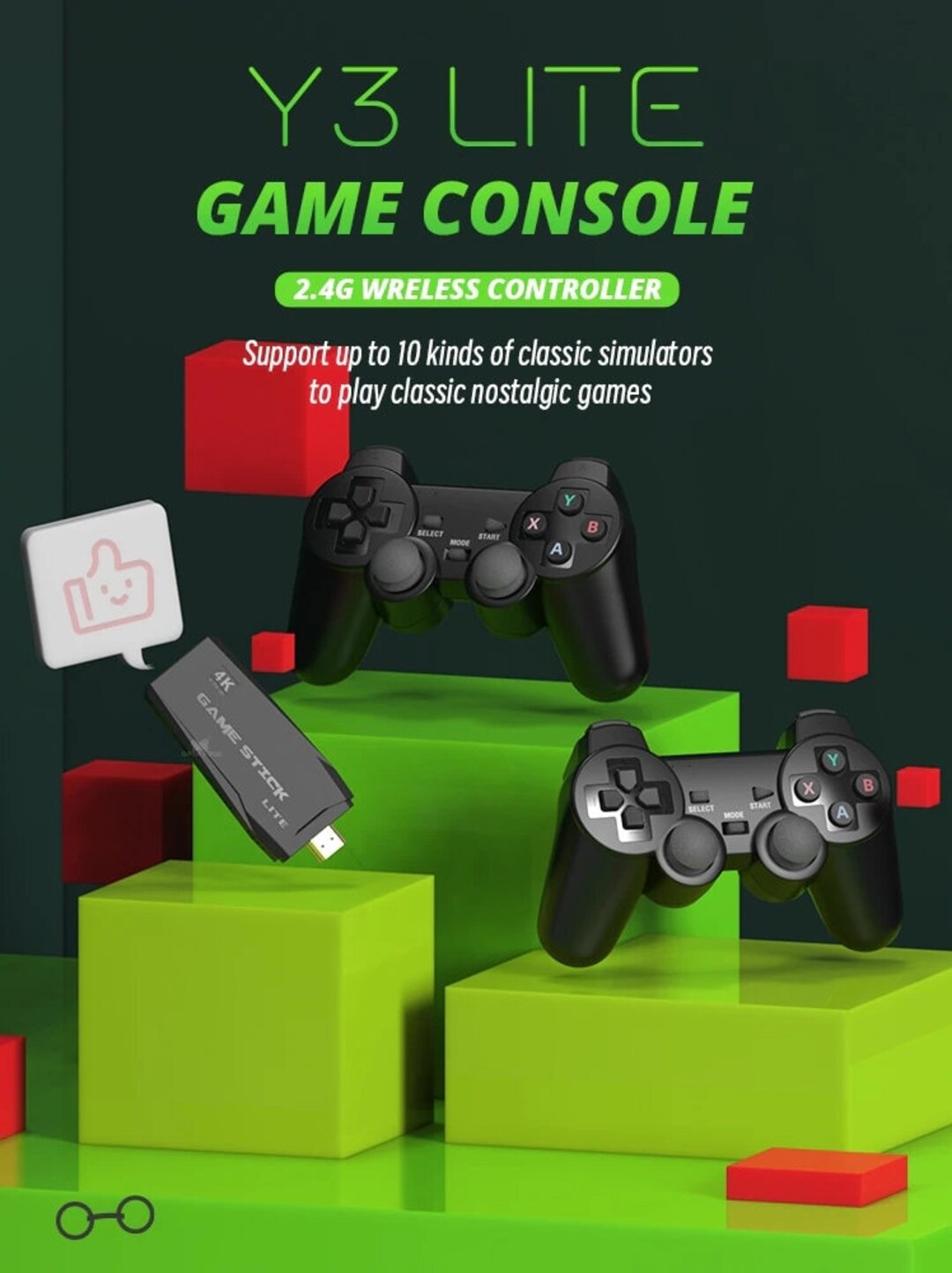 Y3 Lite 10,000 Game Stick Wireless Console - Etsy