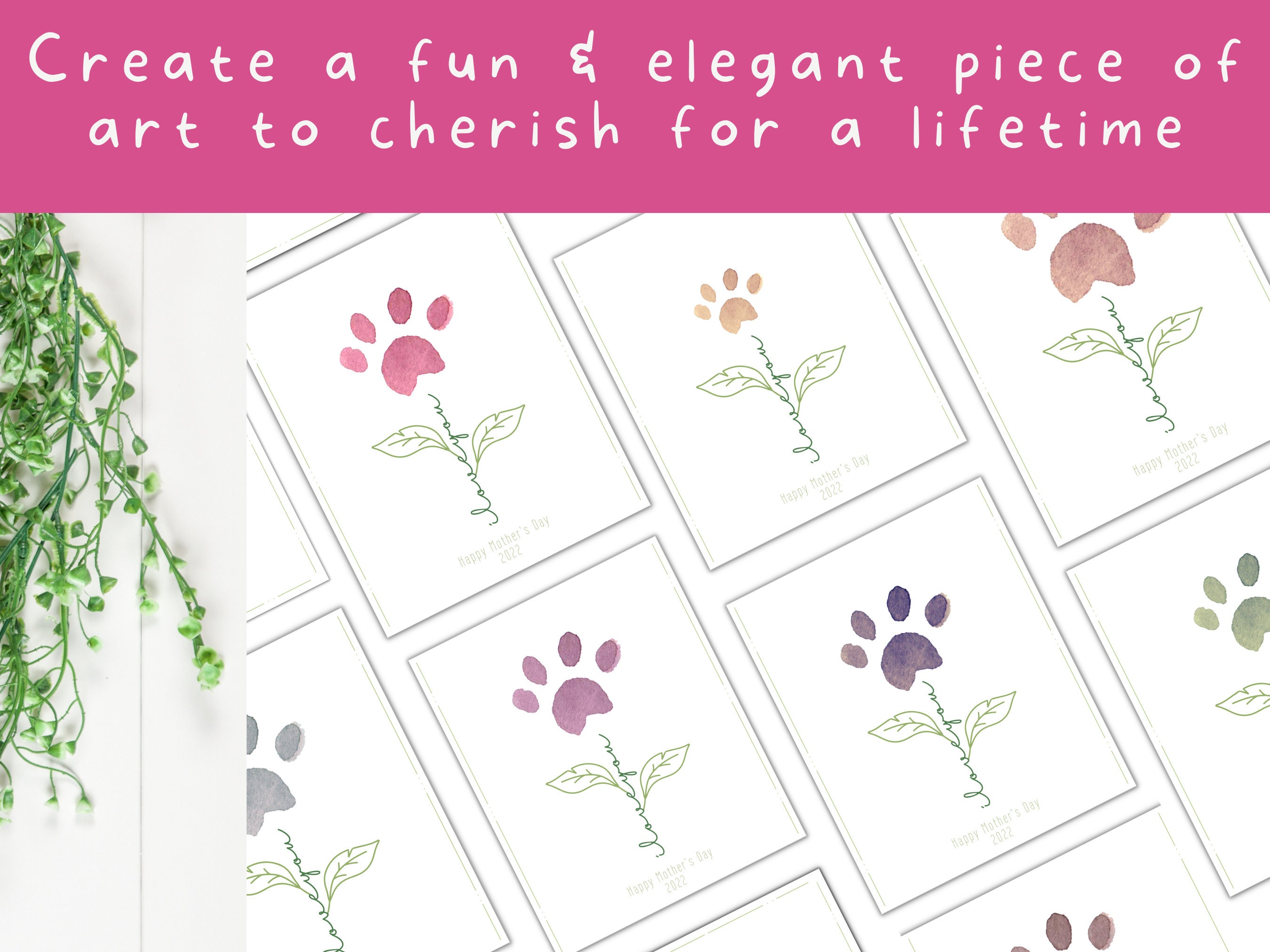 Printable Paw Print Craft | Mother's Day Paw Print Craft | Paw Print ...