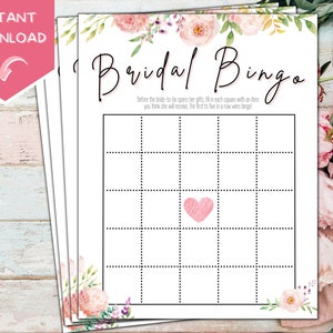 Printable Bridal Bingo Cards| Printable Bridal Shower Game | Bridal Shower Bingo | Wedding Shower Bingo | Bridal Party | Bride-to-Be Game