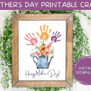 Printable Mother&#39;s Day Handprint Craft | Hand Print Art | Mother&#39;s Day Keepsake | Mother&#39;s Day Craft | Mothers Day Gift | 3 Handprints