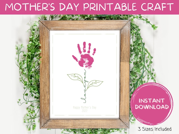 Printable Mother's Day Handprint Craft Hand Print Art