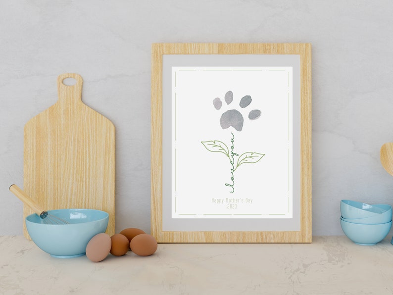 Printable Paw Print Craft Mother's Day Paw Print Craft - Etsy