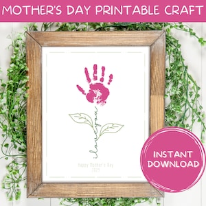 Printable Mother's Day Handprint Craft | Hand Print Art | Mother's Day Keepsake | Mother's Day Craft | Mothers Day Gift | Child Toddler Baby